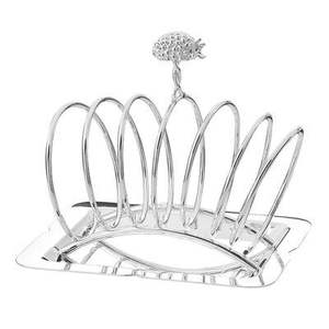 Nouvel Arrivage Luxueux Support à Pain de 5 Niveaux Personnalisable en Acier Inoxydable, Base à Bordure Florale, Style Anglais, Argent et Or - Product Image 6