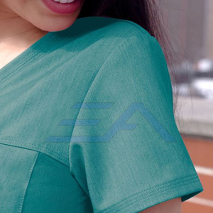 2025 Medical Women's <b>Scrub</b> <b>Top</b> Custom Logo Printing High Quality Cotton Polyester Seamless Fusing Needle Detection for Hospital - Product Image 6