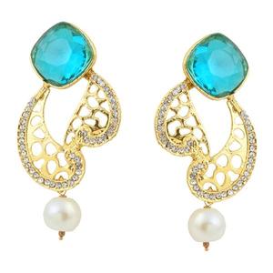 Kriaa moda Vintage piedra austriaca perla gota pendientes colgantes 1305819 lindo religioso étnico latón joyería para fiestas - Product Image 1