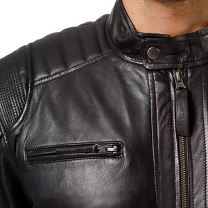 Chaqueta de cuero de piel de oveja de colección de invierno de estilo más Popular, chaqueta de cuero de gran personalidad totalmente personalizada para hombres - Product Image 5