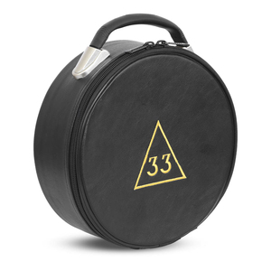 Étui à capuchon de couronne de rite écossais 33e degré en cuir noir et or Service OEM étui à capuchon maçonnique à faible quantité minimale de commande - Product Image 2