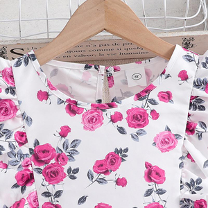 ชุดสูทแฟชั่นสองชิ้นสำหรับเด็กผู้หญิงพิมพ์ลายแขนกุดแบบเรียบง่าย - Product Image 2