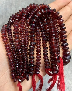 Natural Garnet Faceted Roundel Shape <b>Beads</b> 5X7MM Approx. 7''. Inch <b>Red</b> Colour Loose Gemstone <b>Beads</b> - Product Image 3