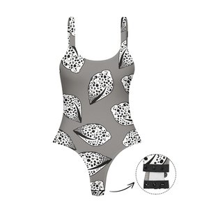 Popolari conchiglie hawaiane stampate su richiesta costumi da bagno taglie forti tuta staccabile inguinale per la personalizzazione comoda delle donne - Product Image 4