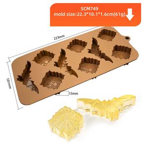 Halloween chauve-souris Silicone chocolat moule <span class=keywords><strong>Vampire</strong></span> <span class=keywords><strong>dents</strong></span> gâteau bonbons glace fabrication crâne os savon bougie moule fête décor cadeaux - Product Image 2