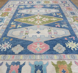 Blue afgani Knotted Handmade Vintage Turkish non slip eco friendly Area <b>Rug</b> for Living Room Home Decor office hotels - Product Image 4