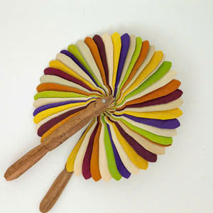 Éventail en feuille de palmier khmer, éventail à main en bois de coco, éventail en feuille de bambou, design durable pour les décorations de fête, les mariages tropicaux et les événements - Product Image 6