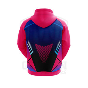 เสื้อฮู้ดแขนยาวของผู้ชายเสื้อสเวตเชิ้ตมีฮู้ดแบบซับลิเมชันเต็มสีชมพู - Product Image 6