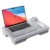 Tablette pour ordinateur portable ergonomique Xgear, en cuir, pliable, avec coussin moelleux et support pour tablette