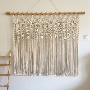 Handmade Bohemian Macrame Curtain Unique Rattan <b>Wall</b> Hanging Art for Living Room Decor Handicraft <b>Framed</b> for Home Restaurant - Product Image 1
