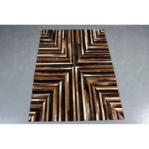 Handmade Cowhide Rectangular <b>Abstract</b> <b>Rug</b> for Living Room Bedroom Hallway Hotel - Product Image 1