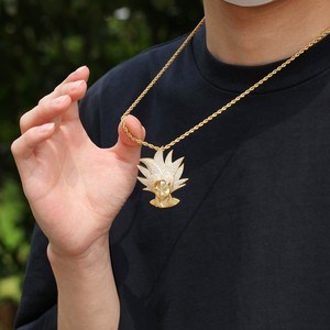 Super Saiyan Anime diseño Hip Hop certificado Oro colgante 24 "cuerda cadena diamante collar joyería regalo para su marido - Product Image 5