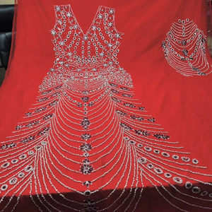 Paillettes Dentelle Tissus Textiles Broderie Maille Perles Tissu De Dentelle De Mariée pour Mariage pour Robes De Soirée - Product Image 3