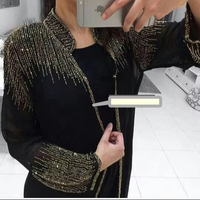 Élégance époustouflante par la conception, longue abaya kaftan pour femme, ouverture devant, fêtes, soirée cocktail, tenue de mariage, célébration, Dubaï, jilbab