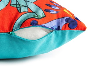 Square Decorative <b>Throw</b> <b>Pillow</b> Zipper Closure Italian Majolica Design 100% Cotton Digital Printing Removable Trinacria Excelsa - Product Image 5