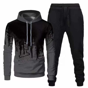 Survêtement pour homme sur mesure, de haute qualité, manches longues avec cordon de serrage, uni, confortable, décontracté, vêtements d'hiver - Product Image 1