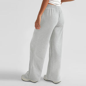 Producto en Oferta, Pantalones Deportivos de Felpa 100% Algodón para Mujer, Logotipo Personalizado, Pantalones Deportivos de Pierna Ancha para Mujer, MOQ Bajo - Product Image 2