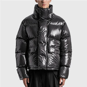 OEM Veste d'hiver imprimée sur mesure XL pour hommes avec col montant Manteau décontracté à fermeture éclair Produit fini en toile chaude à bulles chauffante - Product Image 3
