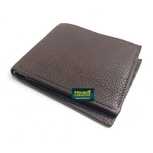 ODM Genuine Cow Brown Leather Bifold Wallet Separate ID Case Several Card Holder Compartments Factory <b>Wholesale</b> OEM <b>Manufacturer</b> - Product Image 1