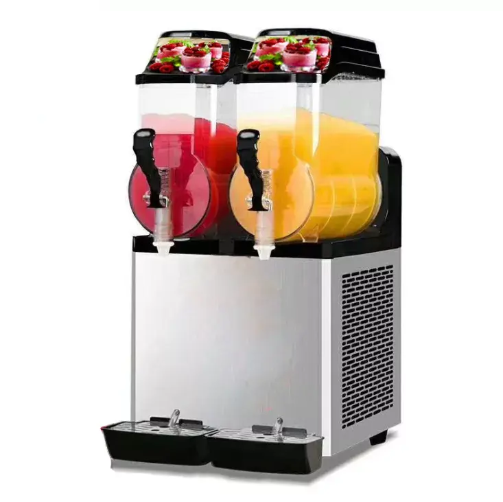 double tanks Frozen Cocktail Beverage Dispenser Ice Slushy Margarita Smoothie Machine