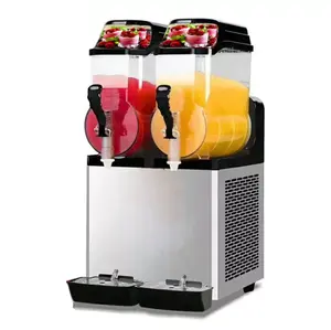 Çift tanklar dondurulmuş kokteyl içecek dağıtıcı buz Slushy Margarita Smoothie makinesi