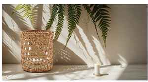 2 Woven Rattan Tealight Candle <b>Holders</b> Candle Lantern Coastal Tropical <b>Glass</b> <b>Tea</b> <b>Light</b> <b>Holder</b> Hurricane - Product Image 5