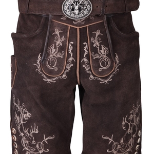 Pantalones clásicos bordados cortos para hombre tradicional Oktoberfest Trachten Bavarian Lederhosen - Product Image 3
