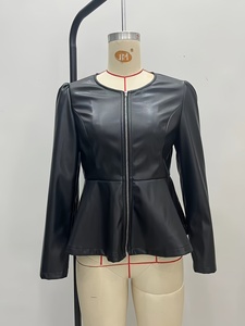 CAS'T E FO'R INTERNATIONAL Chaqueta de cuero sólido ecológica para mujer Tallas grandes Streetwear Moda - Product Image 6