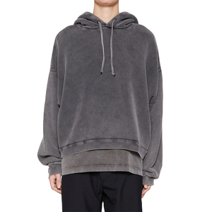 Sweat à capuche pour homme 100% coton lourd Logo personnalisé brodé de haute qualité délavé à l'acide surdimensionné automne écologique en gros - Product Image 1