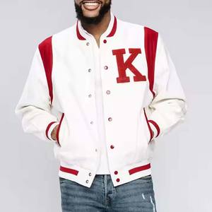 Chaqueta de béisbol de artículo personalizado de color Mahroon con panel de hockey de talla grande transpirable tipo único chaqueta universitaria para adultos - Product Image 2