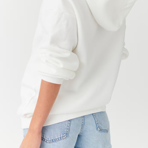 Sweat-shirts à capuche surdimensionnés pour femmes, de haute qualité, à épaules tombantes, en coton 100% uni, impression de logo personnalisée, streetwear, OEM - Product Image 3