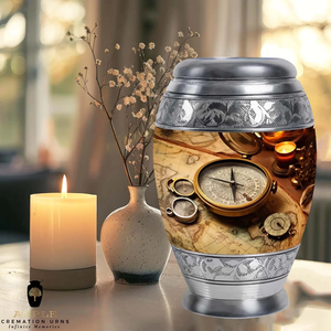 Handcrafted Aluminum Cremation <b>Urns</b> Meena Coated <b>Large</b> (220 cu in) & Keepsake (3 cu in) Watch Design Cremation <b>Urns</b> - Product Image 6