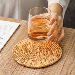 Wholesale Natural Woven <b>Placemats</b> Coasters Heat Resistant Rattan Craft from Vietnam Water Hyacinth <b>Wicker</b> Basket Flower Crafts - Product Image 2