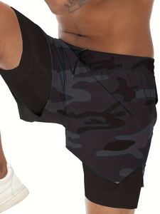 Sportliche Sportshorts, schnell trocknende Shorts mit Camouflage-Print, schnell trocknende Shorts mit Kordelzug an der Taille und Taschen, lässiger Sport-Look - Product Image 2