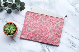 Waterproof Durable Lightweight Quilted Business <b>Laptop</b> Sleeves with Vintage for Floral Print 13" 15" <b>17</b>"-Modern Simple Design - Product Image 3
