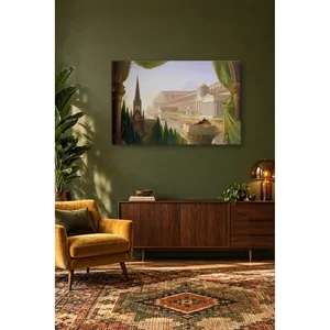 Fida Thomas Cole, le rêve de l'architecte, impression sur toile des temples anciens et de l'église gothique - Product Image 5