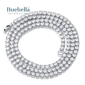 Gran oferta de collares de cadena de tenis de diamante de moissanita de 3mm chapados en oro de 14K y plata 925 para mujeres y hombres, accesorio de Venta caliente - Product Image 6