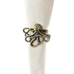 Juego de servilleteros de Metal de pulpo de diseño antiguo de 4 servilleteros de cobre Decoración de mesa servilletero para el hogar y fiestas de boda - Product Image 3