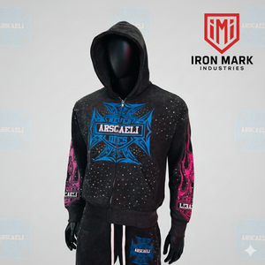 Ensemble streetwear d'hiver personnalisé pour homme, coupe évasée, antibactérien, grande taille, réversible, 100 % coton, longueur intégrale, coupe oversize - Product Image 2