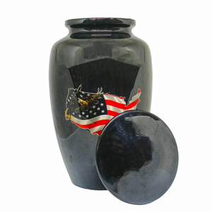 Diseño de bandera de país, urna de cremación hecha a mano, urnas conmemorativas de aluminio recubiertas de Meena, grande y recuerdo, grabable a prueba de fugas - Product Image 3