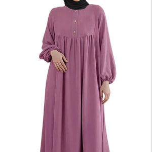 Nouvelle vente en gros Abaya de haute qualité modeste à manches longues et longueur au sol pour femmes Prix bas Musulman 2 pièces - Product Image 1
