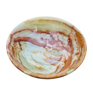 ชามเสิร์ฟอาหารทรงกลมทำจากหินธรรมชาติขัดเงาแกะสลักด้วยมือ หรูหรา สีงาช้าง - Product Image 4