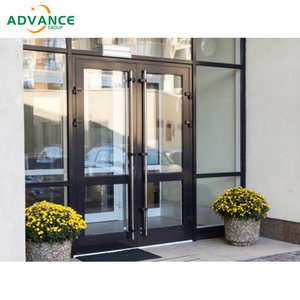 Puerta de entrada de vidrio doble de lujo con cerradura de <span class=keywords><strong>escape</strong></span> para restaurantes de hotel, espacio para eventos, puerta de tienda comercial de eficiencia energética - Product Image 5