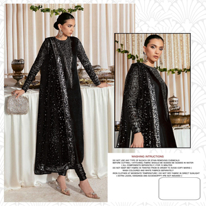 Nueva colección de trajes pakistaníes Heavy Fox Georgette con Jari de varios hilos y vestido de estilo de trabajo con bordado de secuencia - Product Image 2