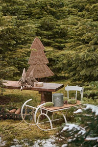 Ensemble de décorations de sapin de Noël en osier rustique tissé à la main, ornement de vacances minimaliste, écologique, décoration de table, OEM ODM Vietnam - Product Image 5