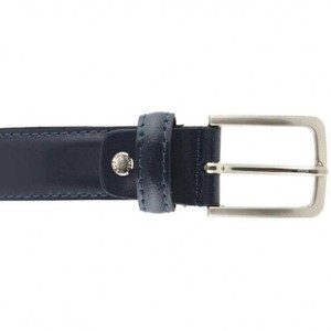 Cintura da uomo artigianale italiana di lusso di alta qualità in elegante pelle di mucca blu classica 3 cm per lunghezza di esportazione 105-130 cm OEM - Product Image 4