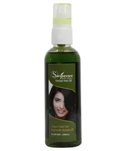 Olio per capelli a base di erbe olio per il controllo della caduta dei capelli ed erbe indiane di Sanjeevani trattamento naturale puro per la caduta dei capelli e la forfora