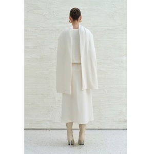 Nueva Ropa, Faldas para Mujer, Falda Midi Tejida SENJI, 22% Viscosa, 10% Acetato, 10% Algodón, 8% Nailon, Ropa, Faldas para Mujer en Blanco - Product Image 1