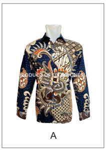 Chemise en coton classique à manches longues pour hommes motif batik indonésie imprimé décontracté mode 100% coton style indonésien - Product Image 2