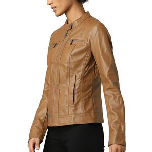 Veste en cuir pour femme à la mode en peau d'agneau véritable Style vintage Veste en cuir pour femme en cuir de vache véritable Veste pour femme - Product Image 4